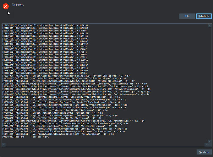 Error Documentatiion Explorer call